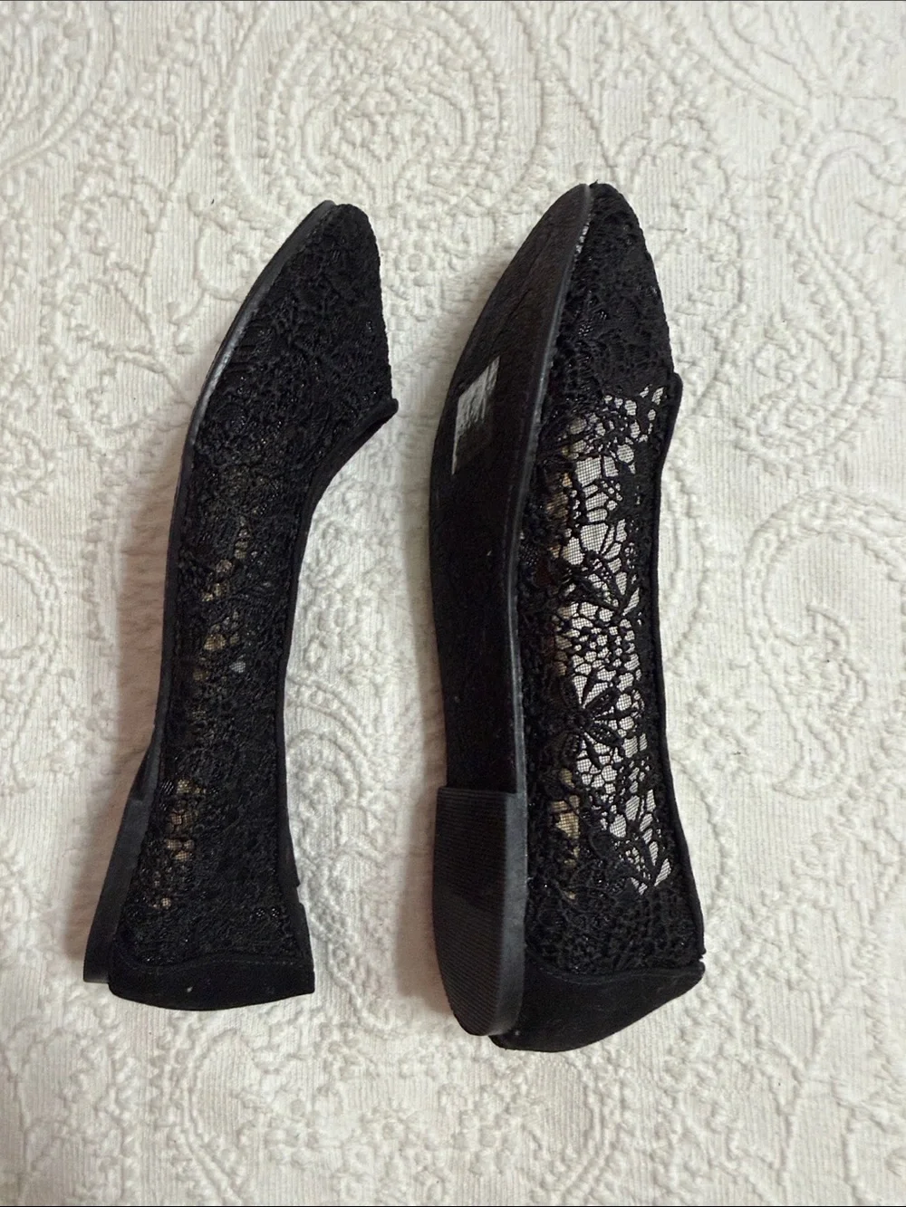 NWOT! Jellypop Size 7.5M Black Lace Ballet Flats